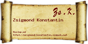 Zsigmond Konstantin névjegykártya